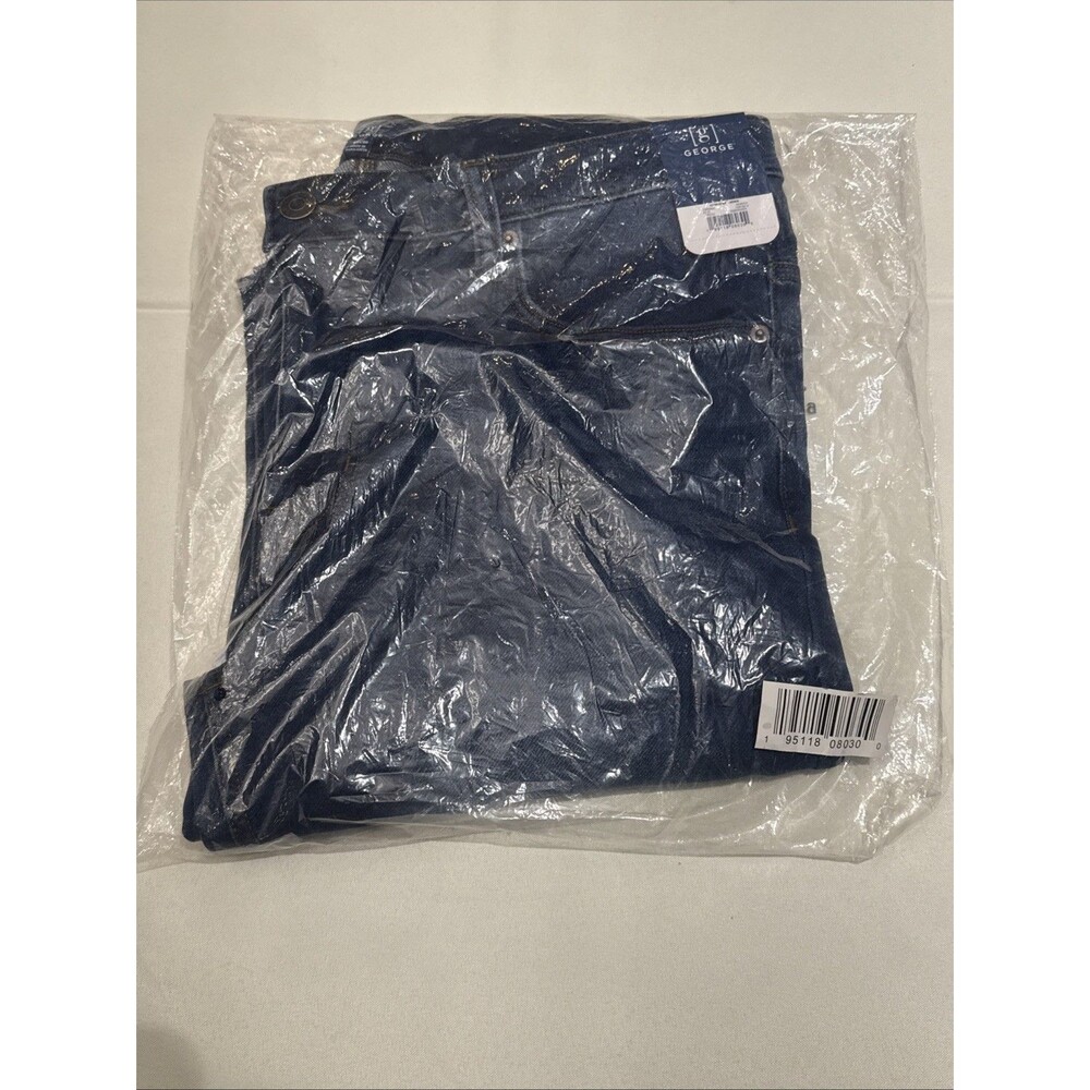 GEORGE Mens 40 x 30 Knit Denim Five Pocket 100% Medium Wash Jean NEW IN BAG